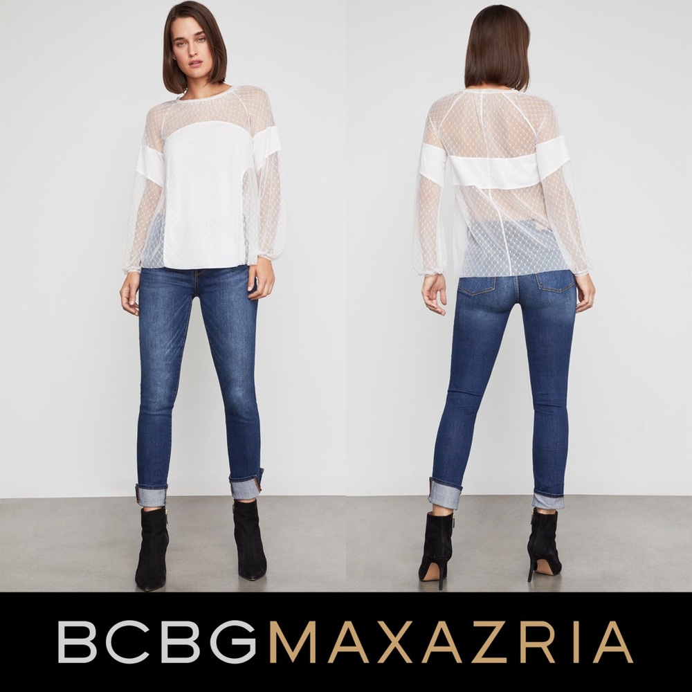 Mesh Panel Blouse